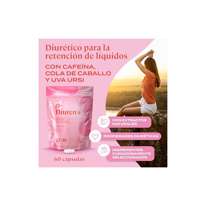 B-FIT Suplemento Diurético, 60 Cápsulas, Cola de Caballo y uva