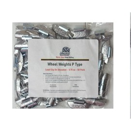 Tire Wheel Balancing Weights P Type REG Type Uncoated Lead Clip On 0.25 - 0.75 oz 50 PCS per Box - Size: 0.75 Oz