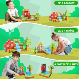Nasjac Bloques Magnéticos Juguetes Construccion, 48 Piezas Juguetes Imán de Cubos Construcción, Stem Creativos Montessori Juguetes para Apilar y Construir, Juguete Educativo Regalo de Navidad Niño 3+