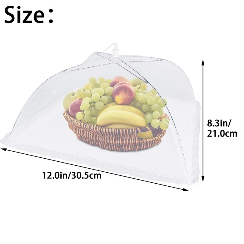 SEABABOO 2 Pack Food Covers, 12 Inch Foldable Encrypted Mesh