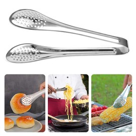 5 Pcs Multifunctional Stainless Steel Food Tongs BBQ Clamps | Bread Clips Salad Tongs Serving Tongs et Tongs Kitchen Cooking Tools (L)