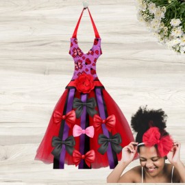 Hair Bow Holder Organizer Girls Hairbow Lady Bug Tutu Dress Display Wood Hanging