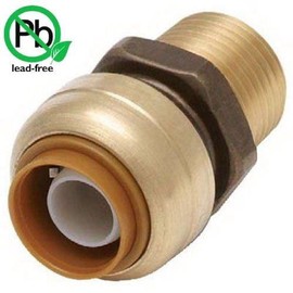 VENTRAL Push to Connect Fittings, 10pc Pack of 3/4 x 3/4 Inch Push To Connect Male NPT Threaded Adapter Fitting Connector for PEX, Copper, CPVC Pipe, Brass Plumbing Fitting with Stiffener, No Lead