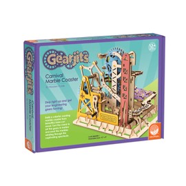 MindWare Gearjits: Carnival Marble Coaster – Wooden Puzzle Marble Run Set for Adults and Kids Ages 12 & Up