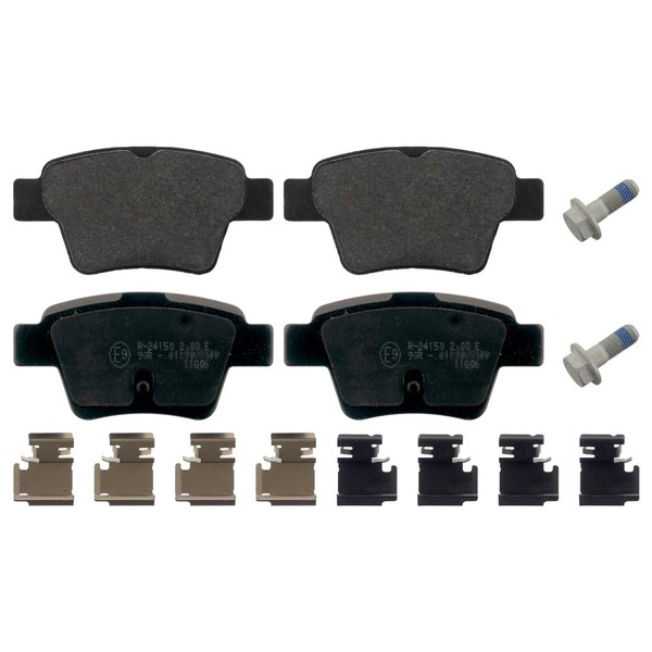 febi bilstein 16813 Brake Pad Set with Mounting Material, 1