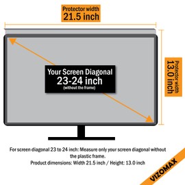 Vizomax 23-24 inch Anti-blue Light Filter Computer Monitor/TV Screen Protector for LCD, LED & OLED HDTV