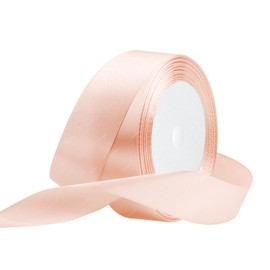 Champagne Pink Satin Ribbon, 1 Inches x 25 Yards Solid Fabric Ribbons for Gift Wrapping, Flower Bouquet, Crafts and Wedding Party Decoration