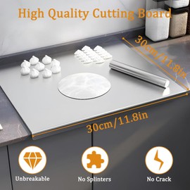 Stainless Steel Cutting Boards for Kitchen, 304 Stainless Chopping Board, Non-Slip Metal Cutting Board for Meat, Fruits, Vegetables, and Baking Food Grade Cutting Boards (30x30cm)