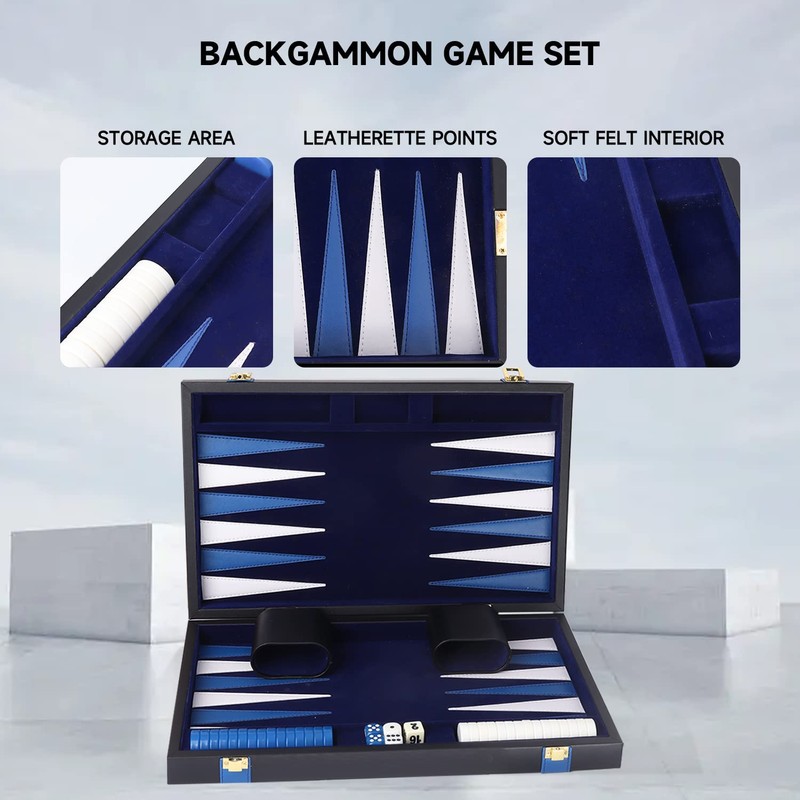 GSE Games & Sports Expert Premium Leather Backgammon Board Game