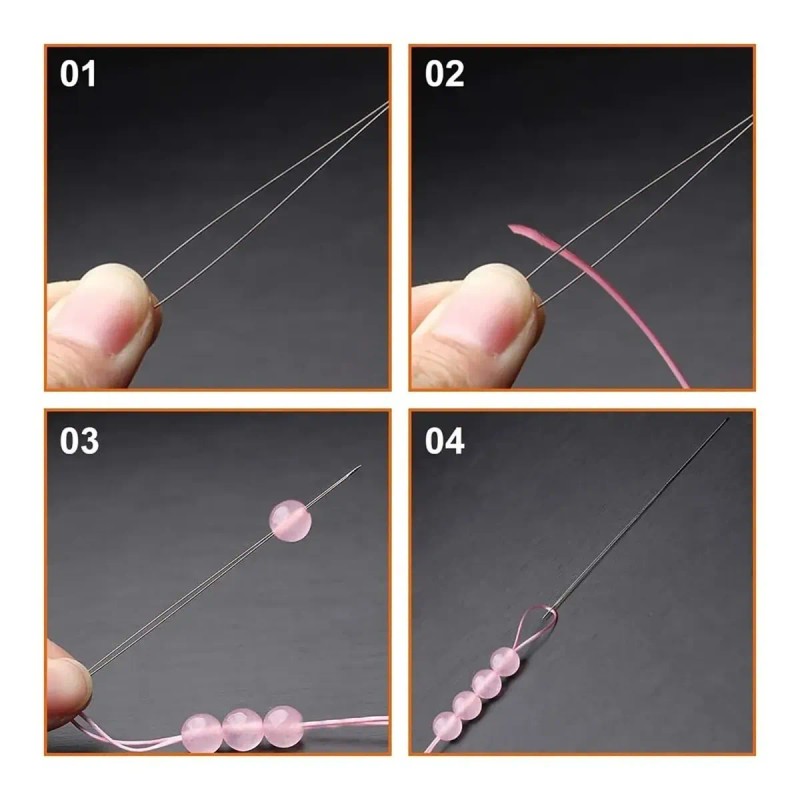 Kit De Agujas De Abalorios De Ojo Grande Herramientas,35pzs
