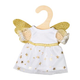 Heless 9152 – Dress for Dolls in Guardian Angel Design with Golden Wings and Star Headband, Size 20 - 25 cm