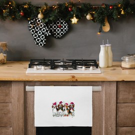 CIOJUNE Beagle Christmas Kitchen Towels, Beagle Gifts Christmas Dish Towels Tea Towels for Kitchen, Christmas Hand Towels for Bathroom, Christmas Kitchen Bathroom Decor, 16x24 Inches