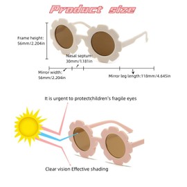 8Pcs Cute Kids Round Flower Sunglasses