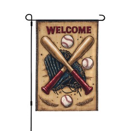 Baseball Sport Garden Flag 12x18 Inch Double Sided All-Weather Polyester Outdoor Flag For Patio Lawn Yard And Garden Welcome Decor