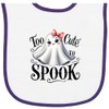 inktastic Too Cute To Spook Baby Terry Cloth Bib White