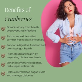 Cranberry Kapseln mit Vitamin C - 50:1 Hochdosiert Extrakt entspricht 15.000mg Cranberries pro Tagesdosis & 90mg Vit C - Kapseln für die Funktion der Harnwege und die Nierenfunktion - Biofitus