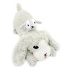 Les Déglingos Les PTIPOTOS by Plush Toy for Maman Bebe - Very Soft - Birth Gift - Toutout Dog Mum & Baby Light Grey - 34 cm
