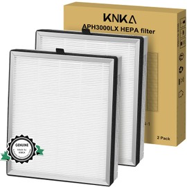KNKA Genuine Air Purifier Replacement Filter, True HEPA Filter Compatible with APH30000 for High-Efficiency Air Filtration, Odor and Smoke Reduction, Pet Dander Version, 2 Pack