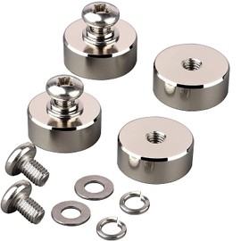 ULIBERMAGNET Lot de 4 aimants ronds en néodyme puissants de 40 kg with filetage femelle M8, support magnétique amovible puissant pour l'éclairage, les outils, l'équipement with boulon