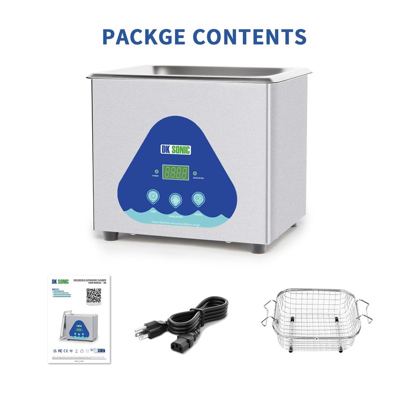 DK SONIC Ultrasonic Cleaner,1.5L 60W Stainless Steel Ultrasonic Jewelry Cleaner