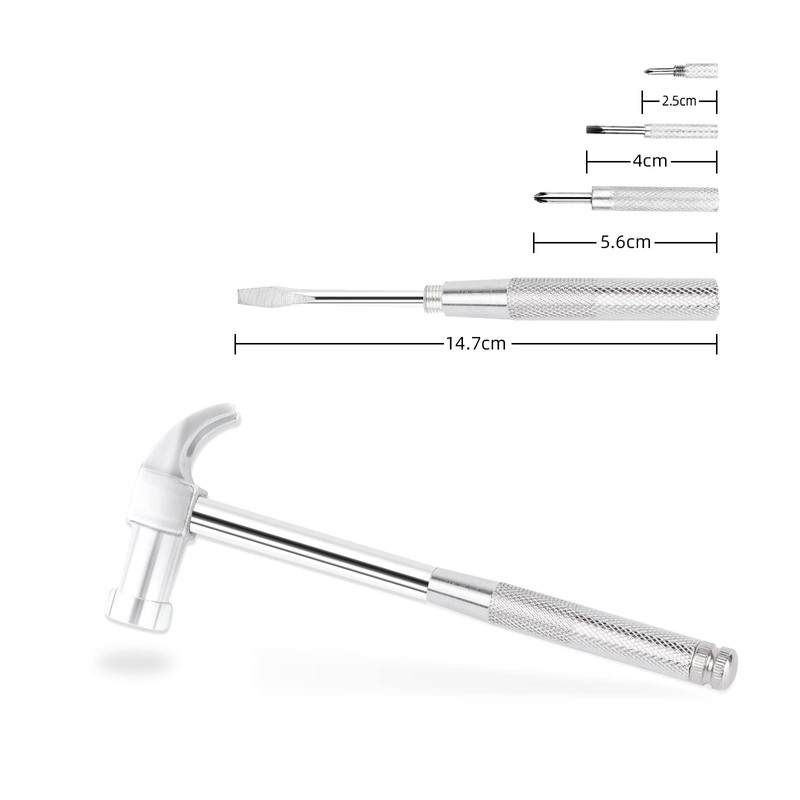 6 in 1 Hammer & Screwdriver Tool Multitool Set Claw
