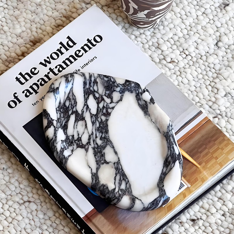 Artisanal Abode Real Luxurious Natural Marble Vanity Tray Genuine Marble