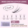 Individual Lashes 100 Clusters Eyelashes Extensions C Curl Natural Fairy
