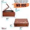 US Art Supply Walnut 2-Drawer Adjustable Wooden Storage Box with