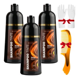 Pzas Shampoo Tinte Cubre Canas Natural Jengibre 500ml