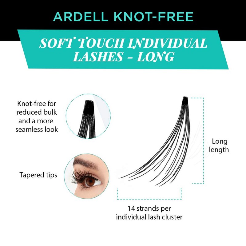 Ardell False Eyelashes Soft Touch Individuals Knot-Free Long Black 4