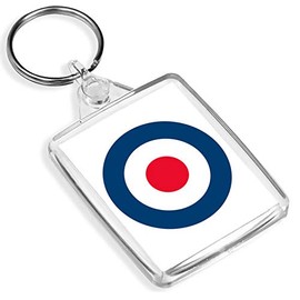 Destination Vinyl Keyrings RAF Round Keyring - IP02 - Air Force Logo MOD Scooter #0215