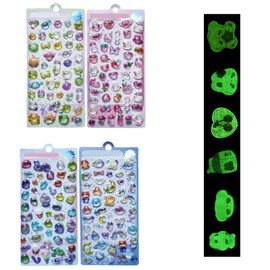 JIMIGUGU Stickers, 3D Stickers, Luminous, Lightweight, Portable, Multi-functional, Cute, DIY Diary, Album, Calendar, Suitcase, Helmet, Schedule, Office, School, Home, Business Use, Present, Mobile