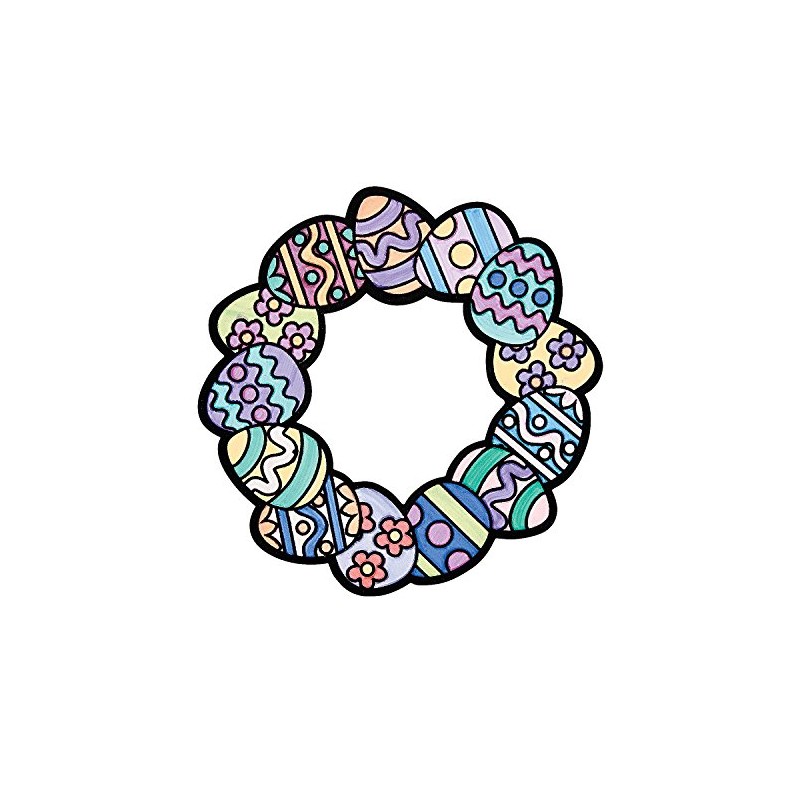 Color Your Own Fuzzy Easter Egg Wreath - Makes 12