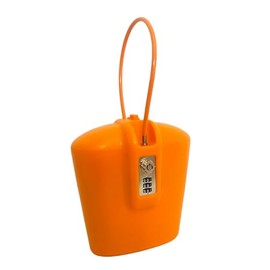 SAFEGO - Caja de seguridad portátil para interiores y exteriores con llave y acceso combinado (naranja)