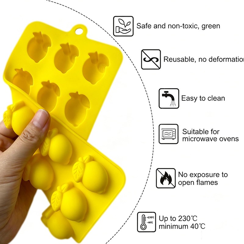 Mini Lemon Silicone Molds, 15 Cavity Lemon Fruit Candy Chocolate