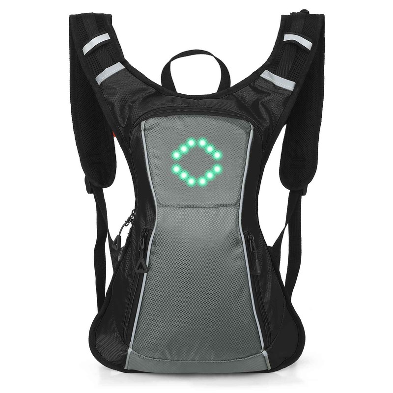 LED Turn Signal Backpack IPX5 Waterproof Reflective Backpack with Direction
