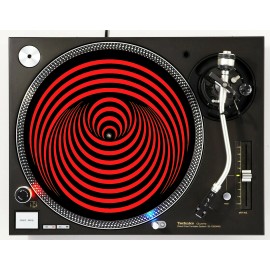 Plastic Waffles Set of 2 Vertigo Red Record Label Slipmat Turntable 12" Scratch Pad Slip Mat x2
