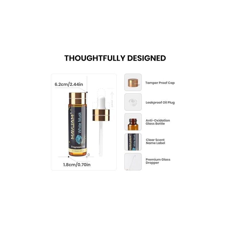 MAYJAM MAYJAM Wei?er Moschus Duft?l 10ML, Premium Wei?er Moschus?lfr ?therische