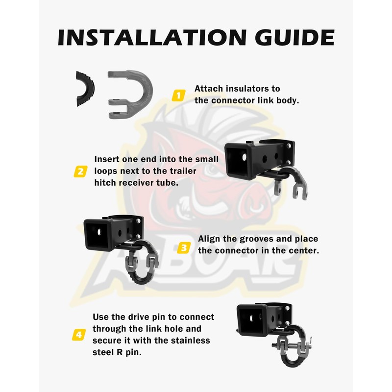 A-BOAR 1/2 Safety Chain Connector Link, 12000lbs Capacity, 2pack Hammerlock