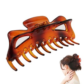 KOEIDO Hair Claw For Beautiful Hair, Clear, XL, Extra Large, Hair Clip, Loose Mega Max, For Those Who Could Not Satisfy With The Large-Sized Hair Types, Brown