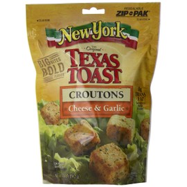 New York Texas Toast Croutons Cheese & Garlic, 5-Ounce Bags (Pack of 12)