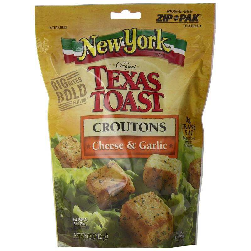 New York Texas Toast Croutons Cheese & Garlic, 5-Ounce Bags