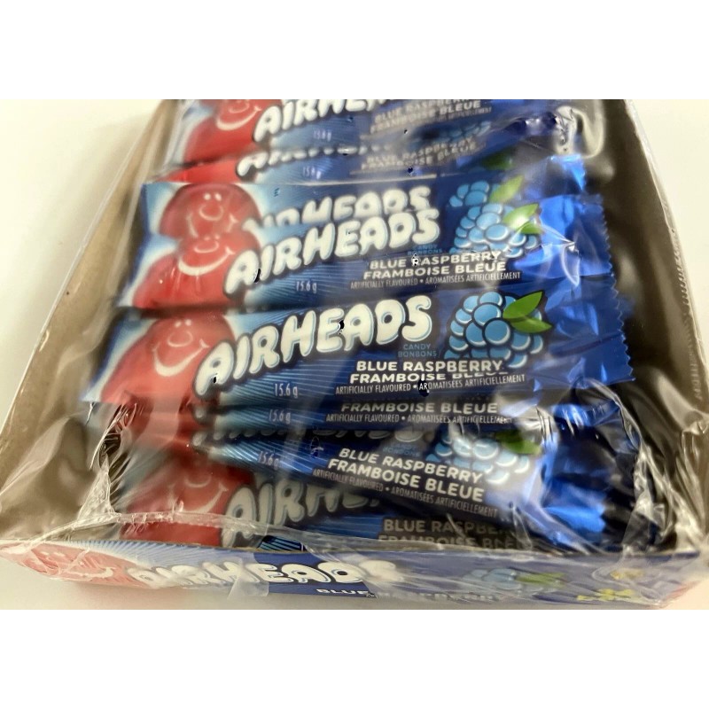 Airheads Blue Raspberry Box 36 Bars Candy Bulk Candies Taffy