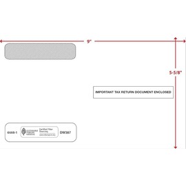 ComplyRight Moisture-Seal Double-Window Envelopes for W-2 Tax Forms - 9-1/4" x 5-5/8" – 100 Pack – Tax Mailer Envelope