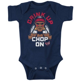 Rookie Wear by Smack Apparel Atlanta Baseball Fans. Drink Up Chop On! Navy Onesie (NB-18M) (Onesie, 6 Month)