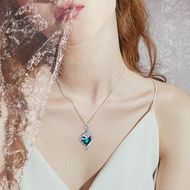 ROMANTIC WORK May Birthstone Necklace 925 Sterling Silver Birthstone Pendant Necklace Birthstone Jewellery Gift for Women, Sterling Silver