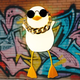 Hinittey Duck Night Light, Cute Benson Ducks Lamp, Silicone Goose Nightlight with Dimmer & Timer for Room Decor, Weird Gifts for Kids, Baby, Girls,Boys, Women, Children, Teen-Hip Hop Duck