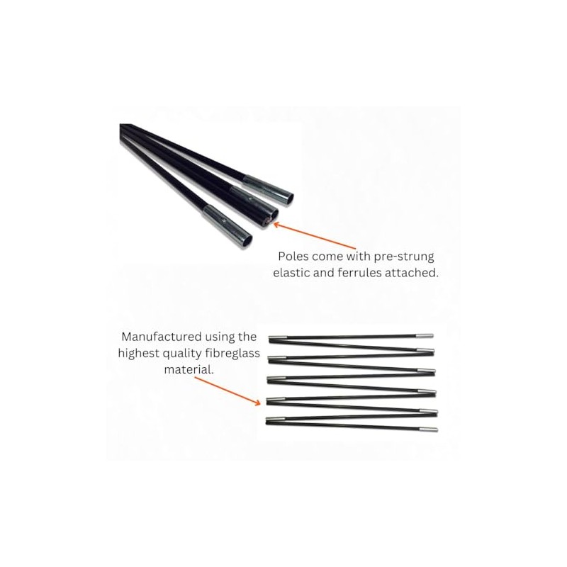 TentSpares - Vango Talas 300 Tent, Black Coded Fibreglass Rear