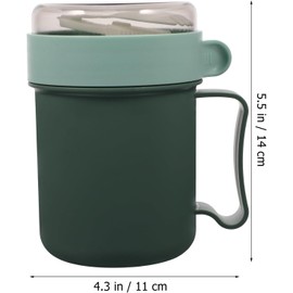 Taza de Avena a Prueba de Fugas con Tapa y Cuchara, Recipiente Portátil para Desayuno y Sopa, Material Seguro y Ecológico, Adecuado para Estudiantes y Comida para Llevar (verde