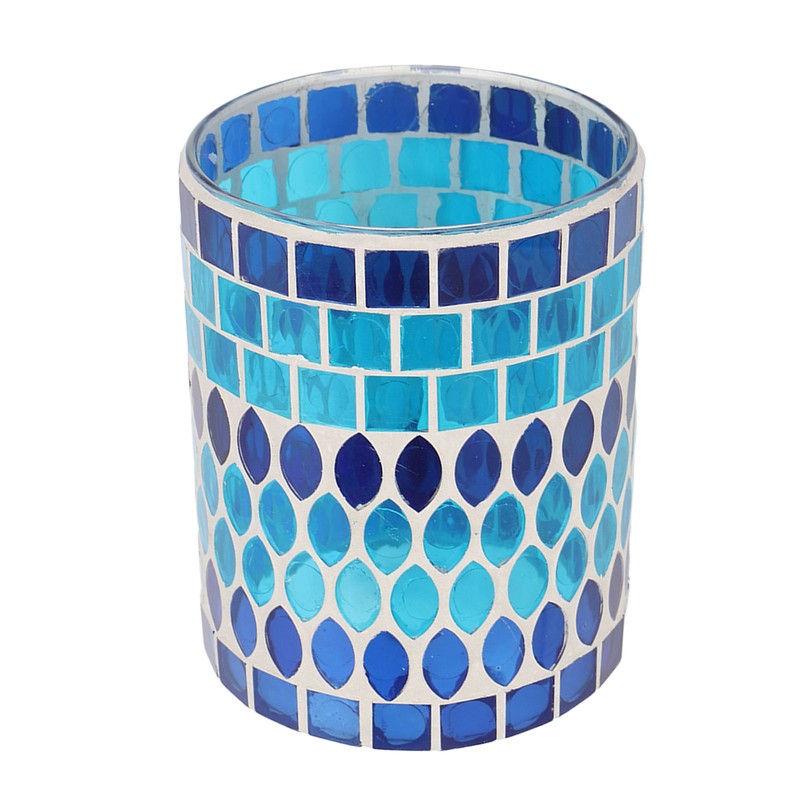Mosaic Votive Candle Holder Handcrafted Glass Tea Light Holder for